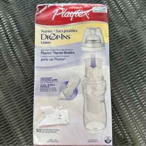 Playtex Baby Drop-ins Liners 50 For Baby Nurser Bottles‎ 8-10 Oz Sealed New